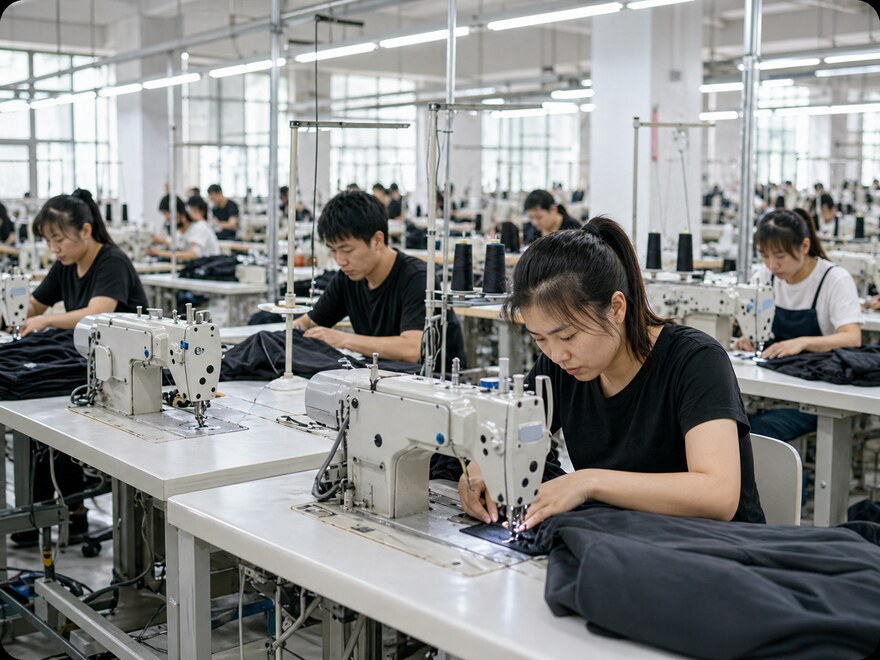 Jiashun apparel factory sewing floor