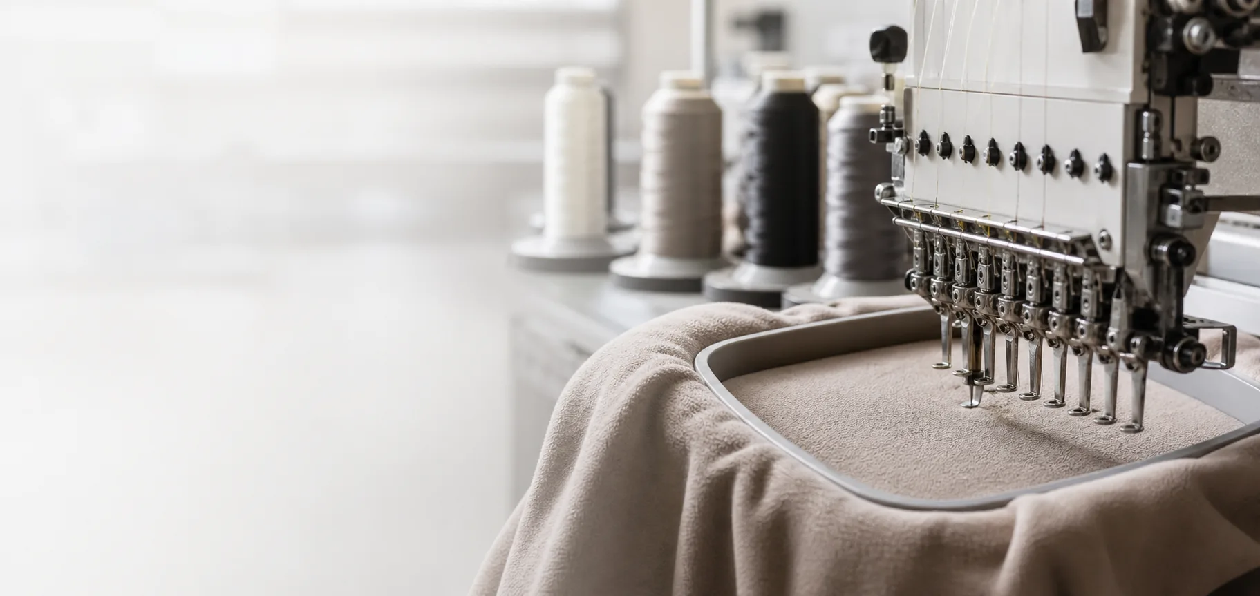 Embroidery machine for custom apparel