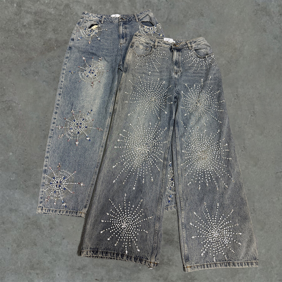 Light blue denim shorts with vintage wash
