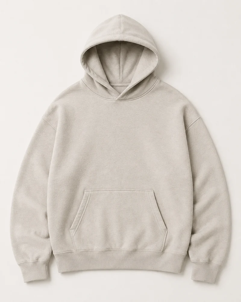 Oversized oatmeal pullover hoodie design illustration